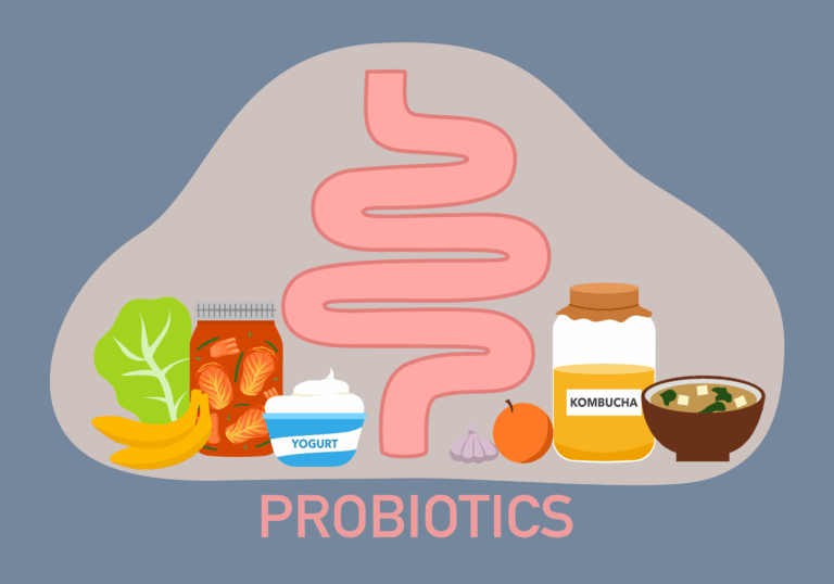 illustration of probiotic foods